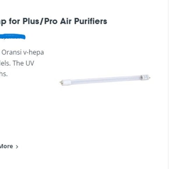 REPLACEMENT UV LAMP FOR ORANSI V-HEPA PLUS AND PRO AIR PURIFIER MODELS - Picture 6 of 7
